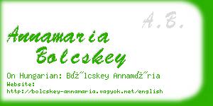 annamaria bolcskey business card